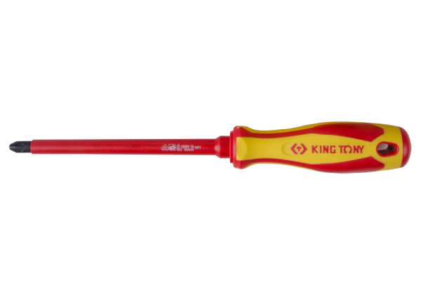 Wkrętak śrubokręt krzyżakowy izolowany no.2 6,0 x 100mm PH2 KING TONY 14710204